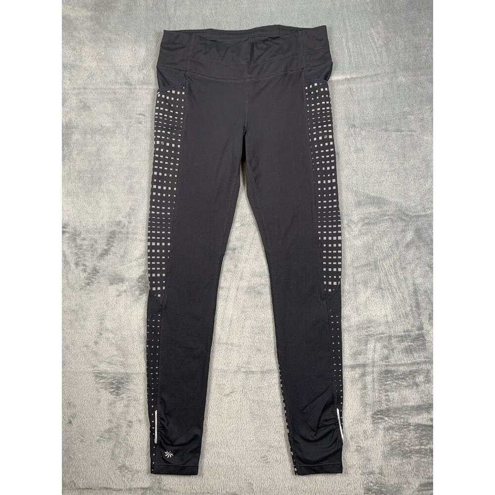 Athleta Reflective Be Free Tight Full Length Leggings Mid Rise Black Size Small